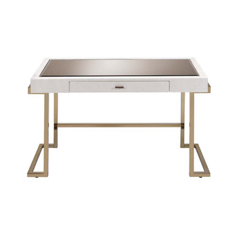 ACME Boice Desk, White PU & Champagne