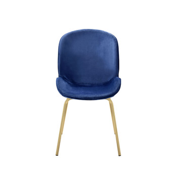 ACME Chuchip Side Chair (Set-2), Blue Velvet & Gold