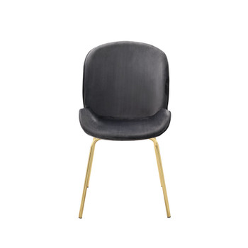ACME Chuchip Side Chair (Set-2), Gray Velvet & Gold