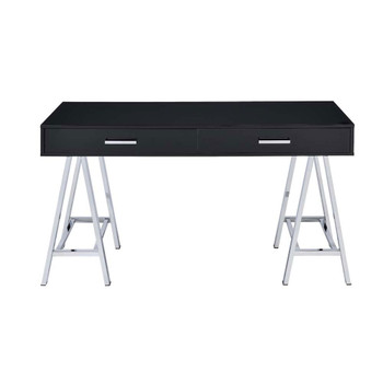 ACME Coleen Desk, Black High Gloss & Chrome