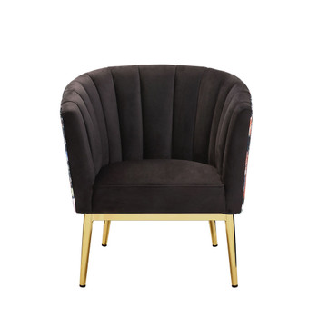 ACME Colla Accent Chair, Gray Velvet & Gold