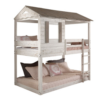 ACME Darlene Twin/Twin Bunk Bed, Rustic White