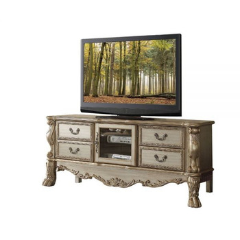 ACME 91333 Dresden TV Console, Gold Patina & Bone