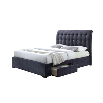 ACME Drorit Queen Bed w/Storage, Dark Gray Fabric (1Set/5Ctn)