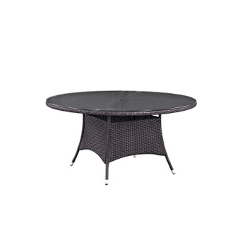 Modway Convene 59" Round Outdoor Patio Dining Table EEI-1918-EXP Espresso