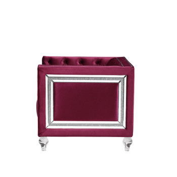 ACME 56897 Heibero Chair, Burgundy Velvet