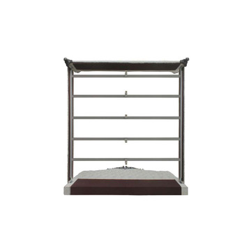 ACME 28844CK House Delphine California King Bed, Two Tone Ivory Fabric & Charcoal Finish