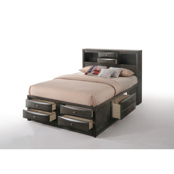 ACME Ireland Eastern King Bed w/Storage, Gray Oak (1Set/4Ctn)