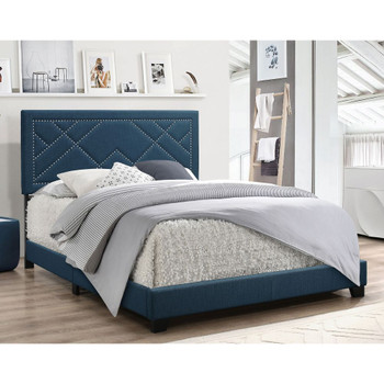 ACME Ishiko Eastern King Bed, Dark Teal Fabric