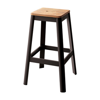 ACME Jacotte Bar Stool (1Pc), Natural & Black, 30" Seat Height