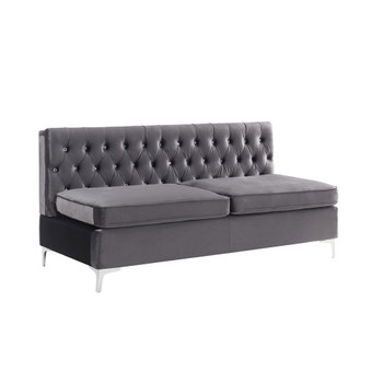 ACME 57372 Jaszira Modular - Armless Sofa, Gray Velvet
