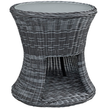 Modway Summon Round Outdoor Patio Side Table EEI-1991-GRY Gray