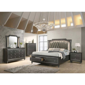 ACME 27280Q Kaitlyn Queen Bed, PU & Champagne (1Set/4Ctn)