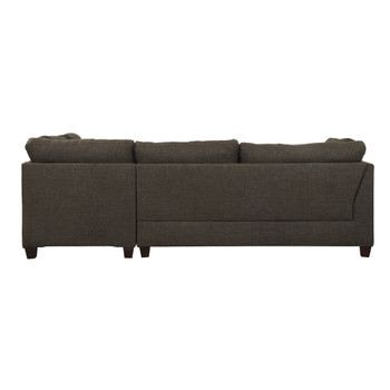 ACME 54375 Laurissa Sectional Sofa & Ottoman (2 Pillows), Charcoal Linen (1Set/2Ctn)