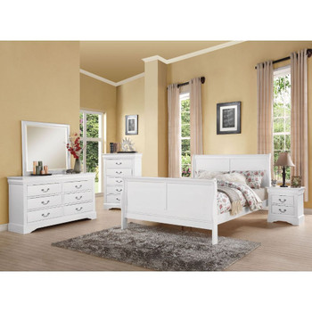 ACME Louis Philippe III Queen Bed, White (1Set/2Ctn)