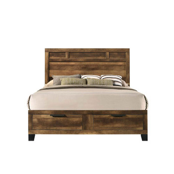 ACME Morales Storage Queen Bed, Rustic Oak Finish