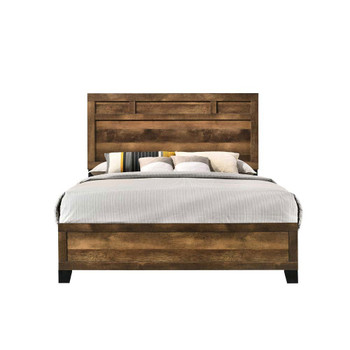 ACME Morales E. King Bed, Rustic Oak Finish