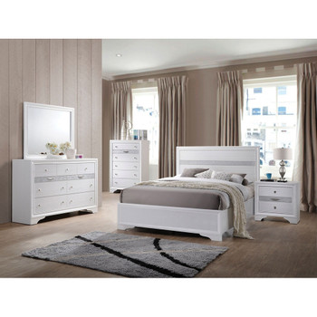 ACME Naima Twin Bed (No Storage), White (1Set/2Ctn)