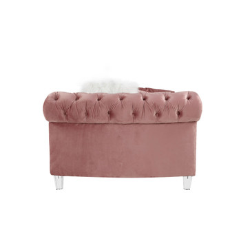 ACME 57360 Ninagold Sectional Sofa with 7 Pillows, Pink Velvet
