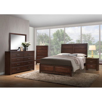 ACME 25790Q Oberreit Queen Bed, Walnut (1Set/2Ctn)