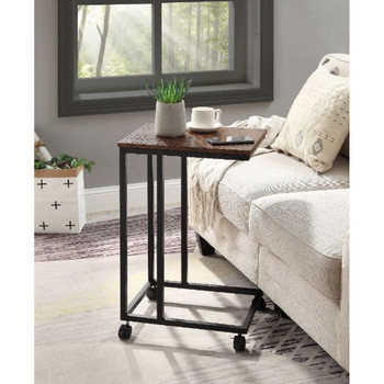 ACME 97880 Taurus Accent Table, Rustic Oak & Black Finish