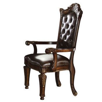 ACME Vendome Arm Chair (Set-2), PU & Cherry