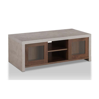 Furniture of America FGI-17900C21-CT Wright Industrial Multi-Storage Coffee Table in Distressed Walnut and Cement