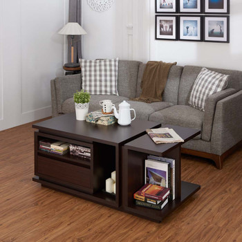 Furniture of America HFW-1692C4 Ballis Contemporary Multi-Storage Coffee Table