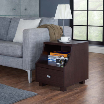 Furniture of America HFW-1694C4-ET Bass Contemporary Multi-Storage End Table