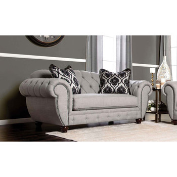 Furniture of America IDF-2291-LV Oscar Transitional Button Tufted Loveseat