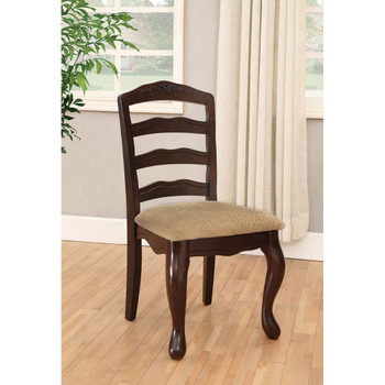 Furniture of America IDF-3109SC-DK Towns Cottage Padded Side Chairs (Set of 2)