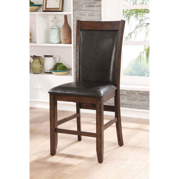 Furniture of America IDF-3152PC Geo Transitional Padded Counter Height Chairs (Set of 2)