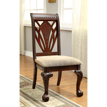 Furniture of America IDF-3185SC Pete Traditional Padded Side Chairs (Set of 2)
