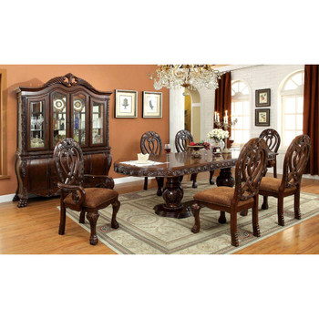 Furniture of America IDF-3186CH-T Beau Traditional 2-Extension Leaves Dining Table in Cherry
