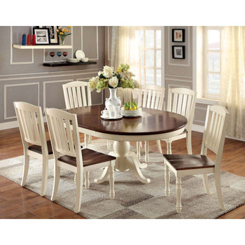 Furniture of America IDF-3216OT Crawdell Cottage 18-Inch Leaf Dining Table