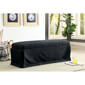 Furniture of America IDF-3341DG-BN Cullen Rustic Bench in Dark Gray