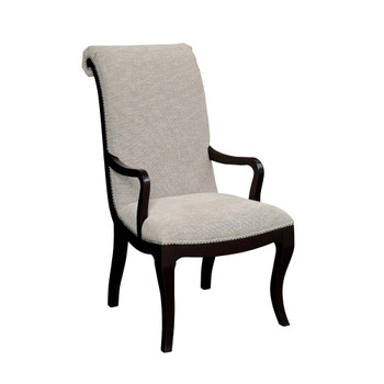 Furniture of America IDF-3353AC Denise Transitional Padded Arm Chairs (Set of 2)