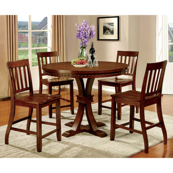 Furniture of America IDF-3437PT Monte Transitional Round Counter Height Table