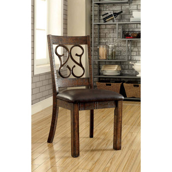 Furniture of America IDF-3465SC Paula Traditional Padded Side Chairs (Set of 2)