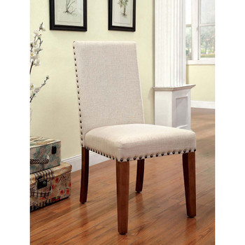 Furniture of America IDF-3533SC Verossa Industrial Upholstered Side Chairs (Set of 2)