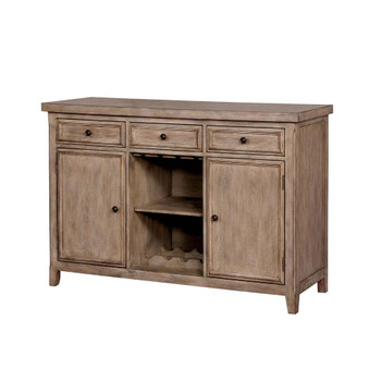 Furniture of America IDF-3577SV Miller Rustic Wood Multi-Storage Server