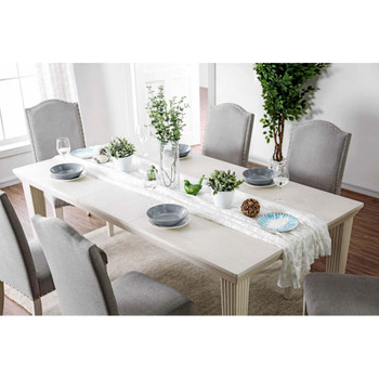 Furniture of America IDF-3630T Haylie Transitional Dining Table with 18" Leaf