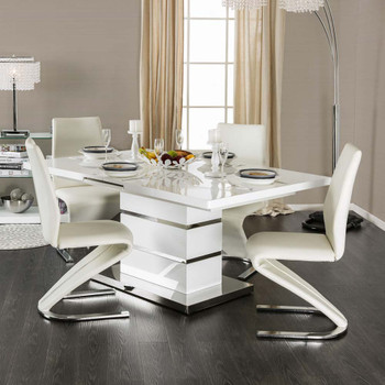 Furniture of America IDF-3650T Marge Contemporary Dining Table with 14" Leaf