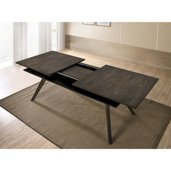 Furniture of America IDF-3724T Helfor Mid-Century Modern Dining Table with 16" Leaf
