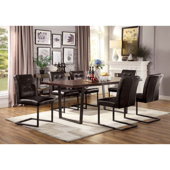 Furniture of America IDF-3737T Cascannon Rustic Metal Base Dining Table