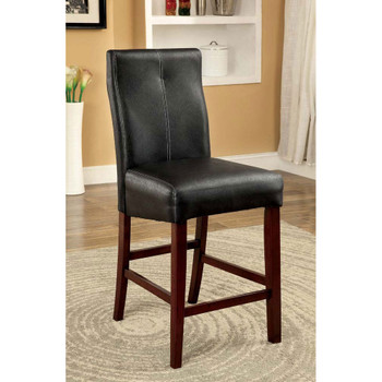 Furniture of America IDF-3824PC Wolfson Contemporary Faux Leather Upholstered Counter Height Chairs (Set of 2)