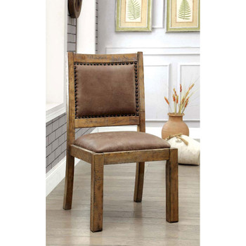 Furniture of America IDF-3829SC Lyon Cottage Padded Side Chairs (Set of 2)