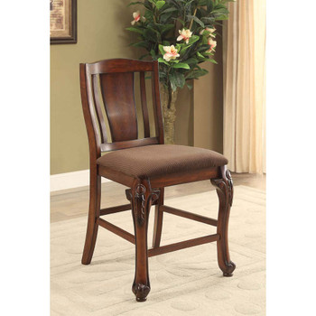 Furniture of America IDF-3873PC Hannah Traditional Padded Counter Height Chairs (Set of 2)