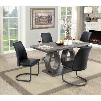 Furniture of America IDF-3918T Monte Transitional Pedestal Dining Table