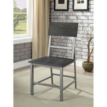 Furniture of America IDF-3921SC Avery Industrial Metal Frame Side Chairs (Set of 2)